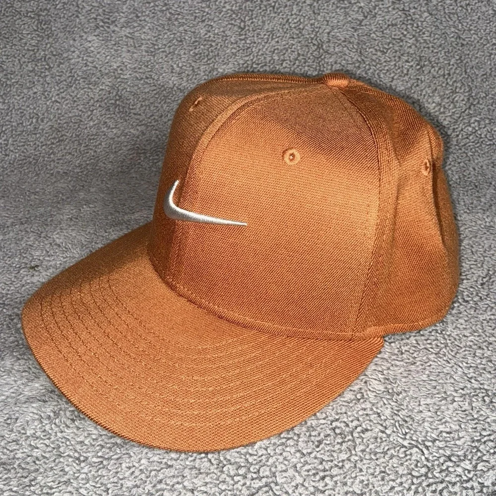 Nike True Orange Logo Center Swoosh Adult One Size Fits Most Fitted Hat - Picture 2 of 6